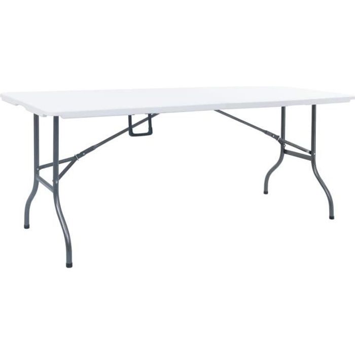 table pliable de jardin table de camping table de reception pliante blanc 180x72x72 cm pehd cdiscount jardin