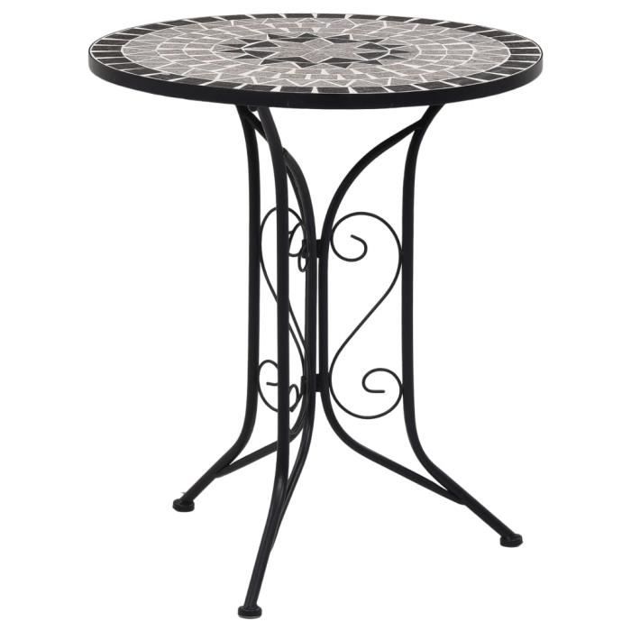 table de bistro table de jardin table de bar mosaique gris 61 cm ceramique nouveau 483990 cdiscount jardin