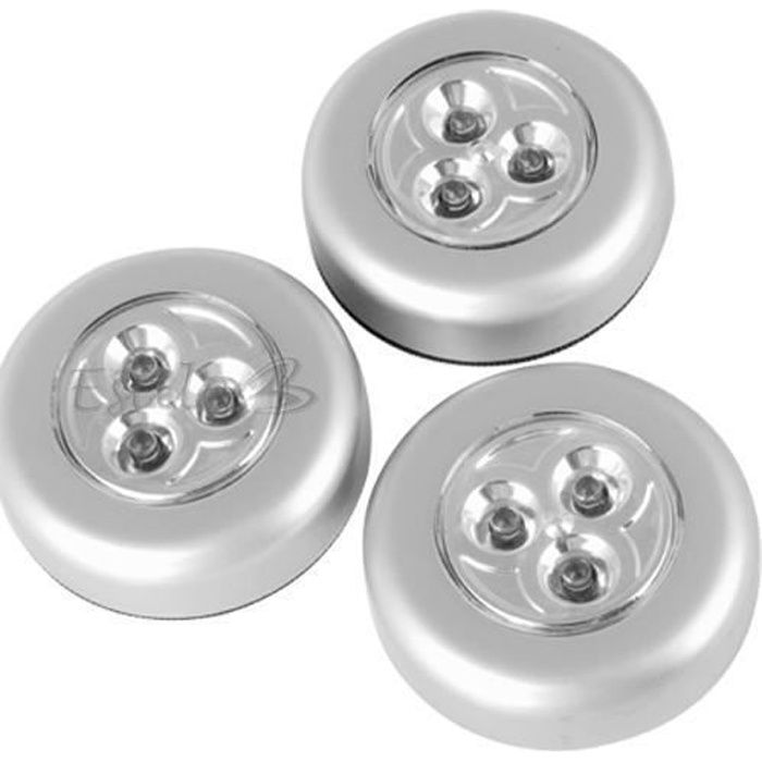 LOT 3 LAMPES A 3 LED SPOT PLAFONNIER SANS FILS COLLANT