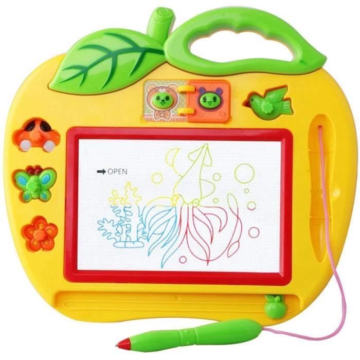 LILLIPUTIENS - Ardoise Magique Louis - Jouet d'activité intéractif pour Enfants avec tampons géométriques, Cartes de Jeux et Crayon en Bois - Stimulation créative et éducative - dès 18 Mois - 83473