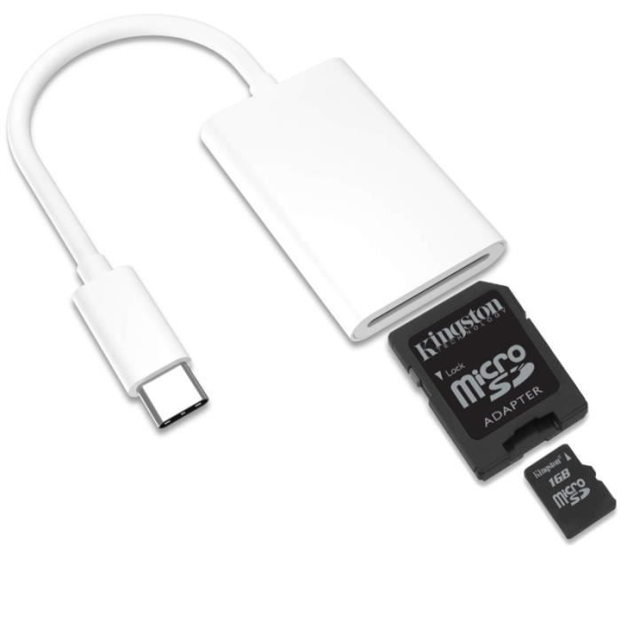 ordinateurs portables Akasa Lecteur de cartes USB 3.2 Type-C drones avec Type-C Lecteur de carte mémoire Lecteur de carte Micro SD // SD tablettes Conçu pour les téléphones AK-CR-10BK