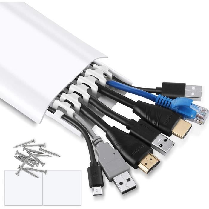 Goulotte Passe Cables TV Mural Chemin Cache Cable électrique en PPConduit Cable bureau