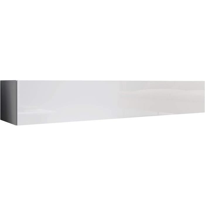 Meuble TV Mural Aitana M1 MB Muebles - Design Moderne Chêne 120x30x40cm - Modulaire Suspendu Avec Portes PVC
