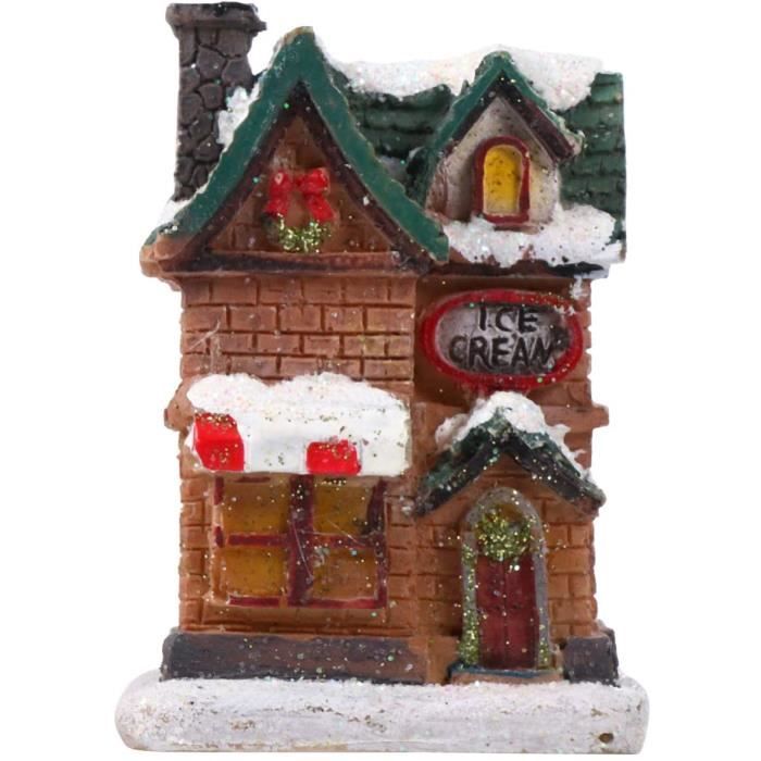 Maison de Village de Noël avec Lumière LED Maisons de Village Ville