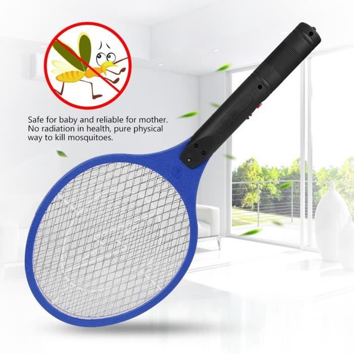 Tbest Tapette à moustiques électrique Raquette à moustiques anti-mouches électrique rechargeable sans fil Bug Zapper