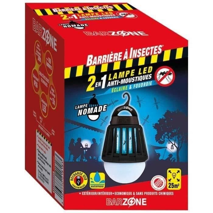 BARRIERE A INSECTES Lampe LED nomade anti-moustiques 2 en 1