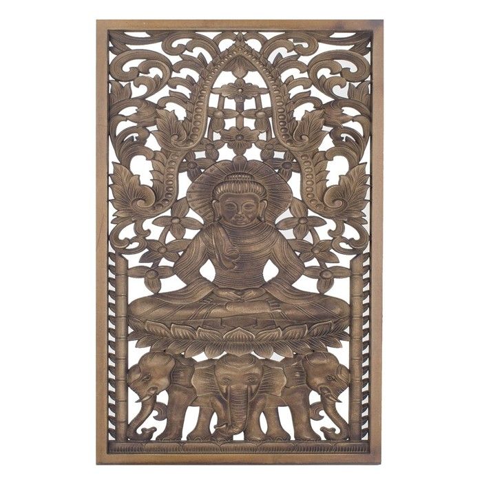 Signes Grimalt - Mdf Brown Bouddha Mur Signes Grimalt - Mdf Brown Bouddha Mur