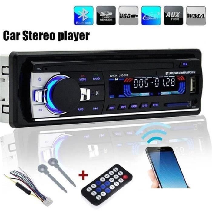 Autoradio Bluetooth 1DIN – Lecteur MP3, FM, AUX – Pour Voiture, Facile à Installer, 60W X 4