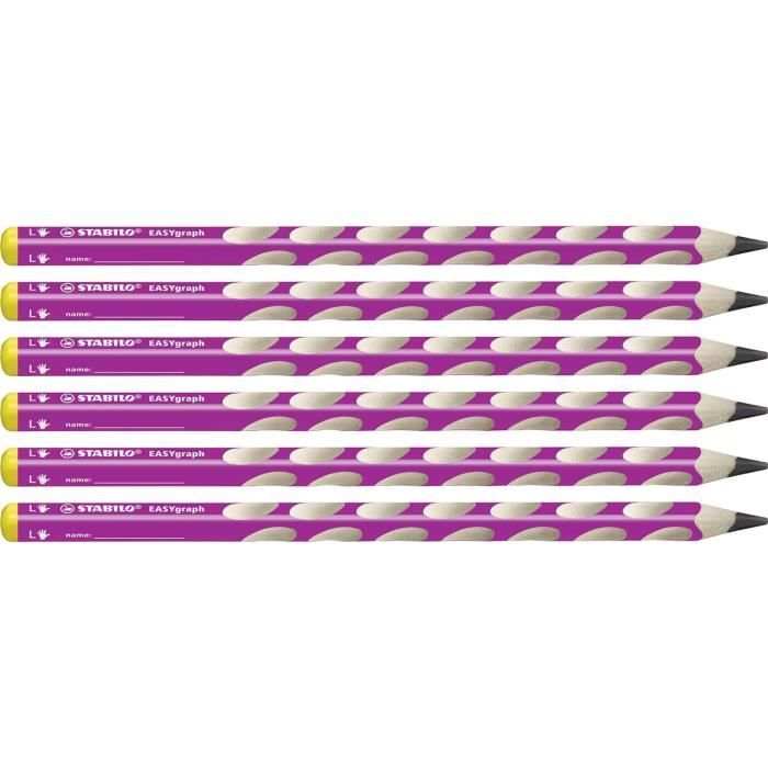 Crayon Graphite Ergonomique - Easygraph - Lot De 6 Crayons Graphites B ...