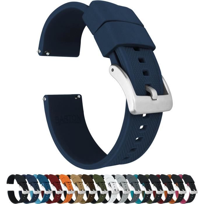 Bracelet Silicone Sport 20mm à Dégagement Rapide – Étanché, Confortable, Unisexe Pour Montre Connectée Ou Classique