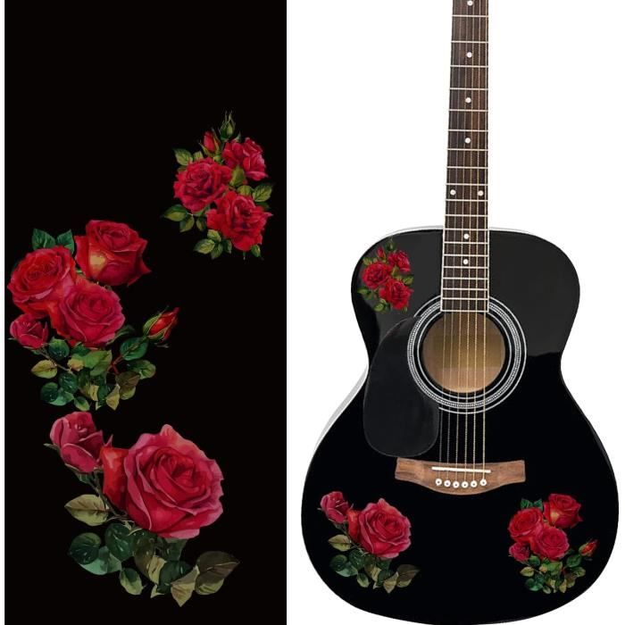 Lot De 2 Autocollants Pour Trou De Son De Guitare Acoustique - Rosace Fleurie 104mm