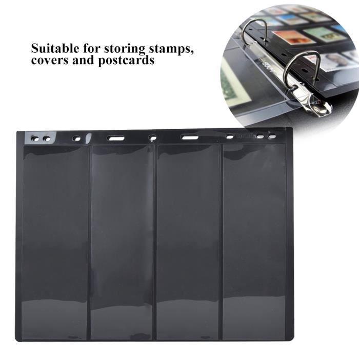 Acheter Lot de 10 albums de timbres double face noirs en PVC, feuilles mobiles, recharges
