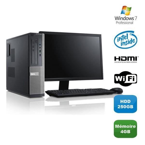 Lot PC DELL Optiplex 390 DT G630 2.7Ghz 4Go 250Go Graveur WIFI W7 Pro + Ecran 19 - Dell