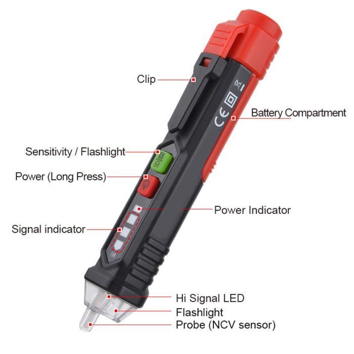 Stylo Testeur De Tension électrique 2-en-1 - Détecteur Intelligent Avec écran LCD, 30-1000V AC, Tournevis Inclus Pour électriciens Et Bricoleurs