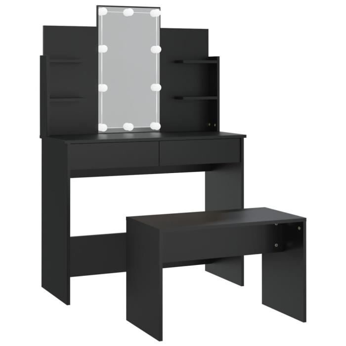 BOHU Ensemble de coiffeuse avec LED Chêne Sonoma Bois d'ingénierie