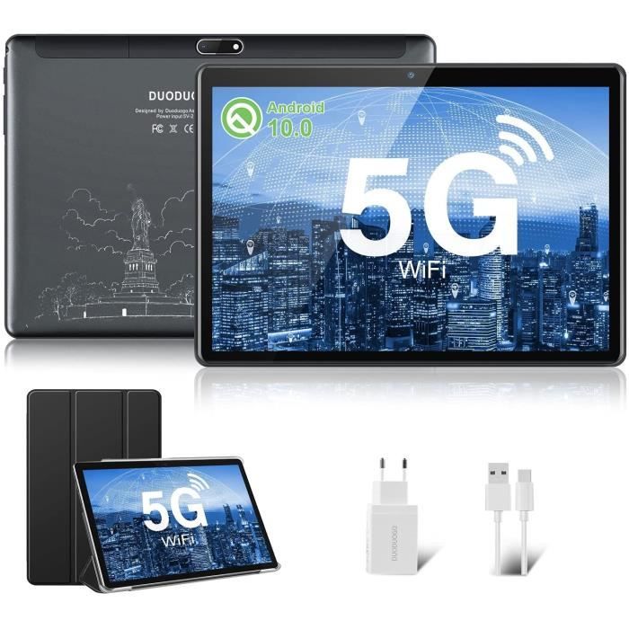 Tablette Android 10 - Écran 10 Pouces, 4 Go RAM, 64 Go Stockage - Double SIM + WiFi