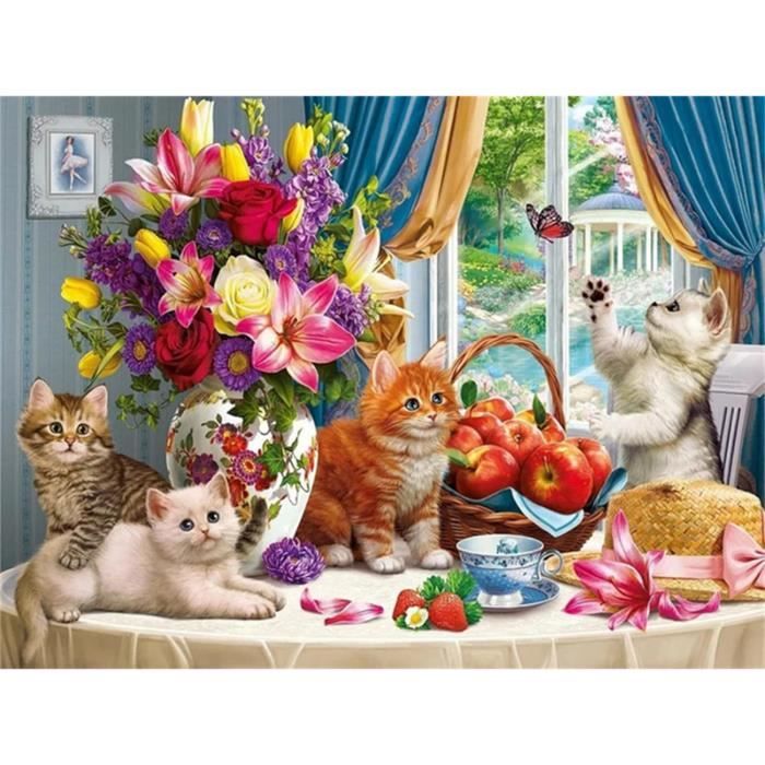 Kit De Peinture Diamant Pour Enfants Et Adultes - Cadre En Bois