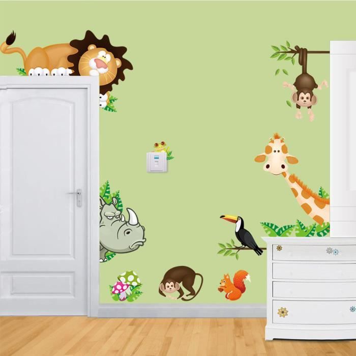 Sticker Chambre Enfant Jungle Nom Personnalisable - TenStickers