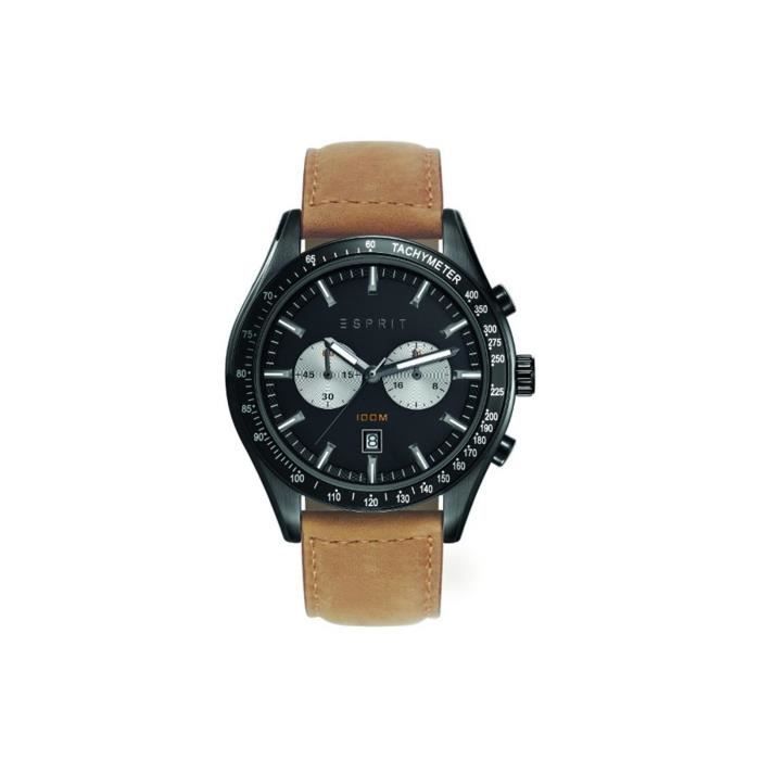 Esprit ES108241004 Montre Homme Quartz Chronographe Bracelet cuir Marron