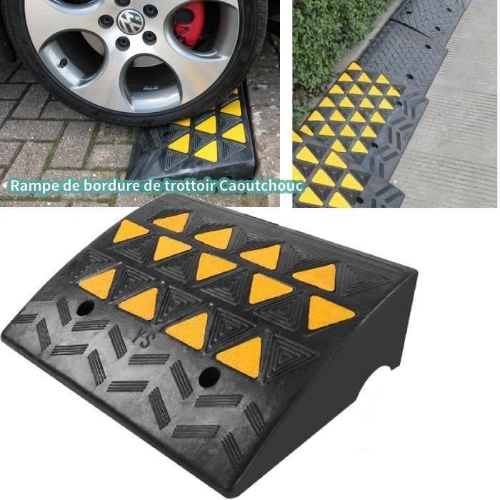 Rampe D'Accès Portable En Caoutchouc Antidérapante 100x50x13 Cm - Pour Voiture, Scooter, Trottoir