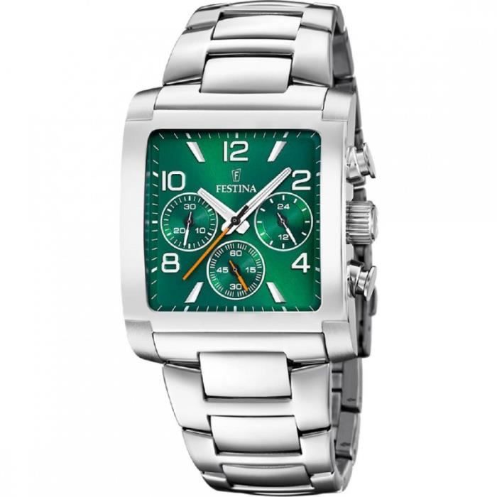 Montre - FESTINA - F20652/2 - Chronographe - Acier - Étanche 5 ATM - Cadran Vert