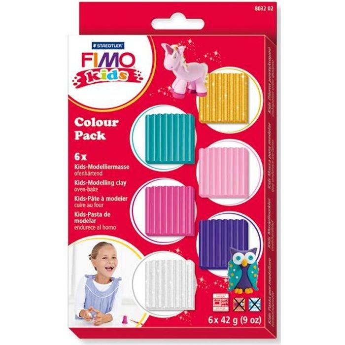 Pâte Fimo Kids - Kit 6 couleurs fille - 8032.02 -
