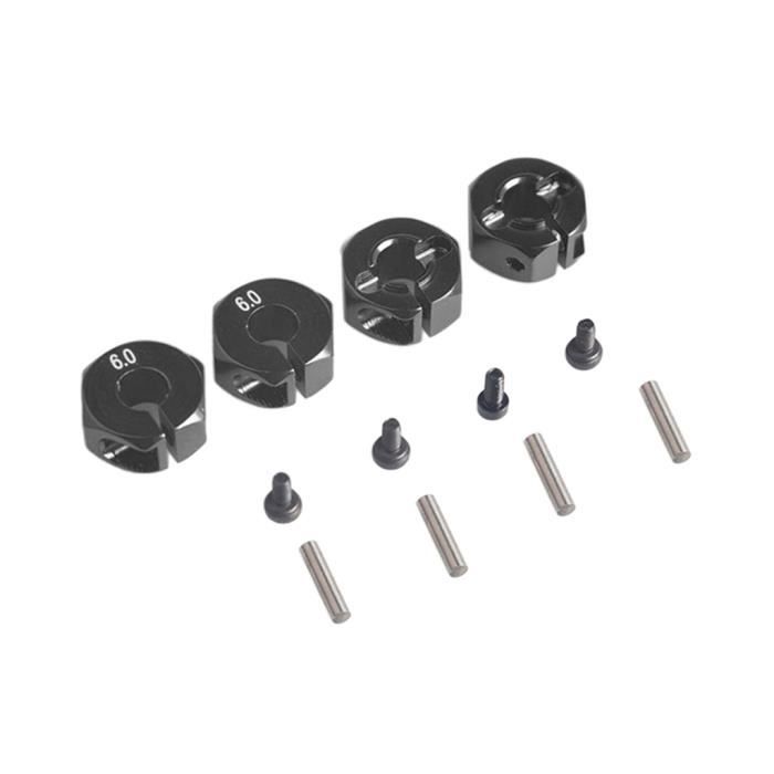 Alomejor 4 Pièces Coupleur Hexagonal en Métal 14mm Adaptateur de Moyeu D'entraînement Hexagonal de Roue pour 104001 Télécommande Voiture RC Pièces de Voiture( Rouge