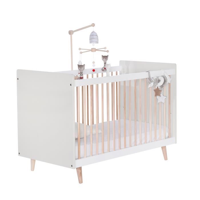 By Jurassien Lit Bebe 60x120 Happy Laque Lin Gris Made In France Blanc Achat Vente Lit Bebe 2009711752183 Soldes Cdiscount