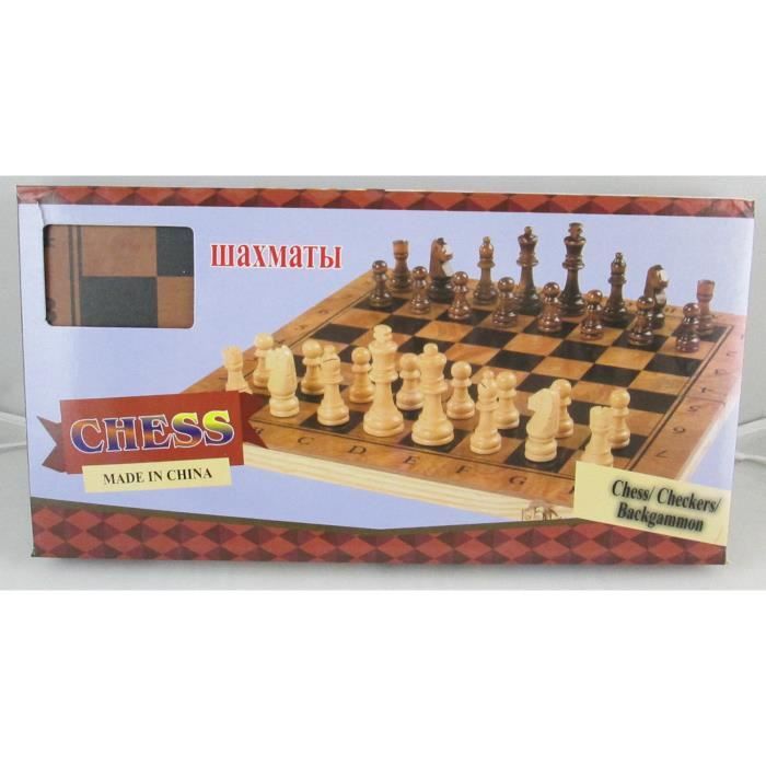 3 jeux: /échecs de haute qualit/é dames backgammon en bois massif