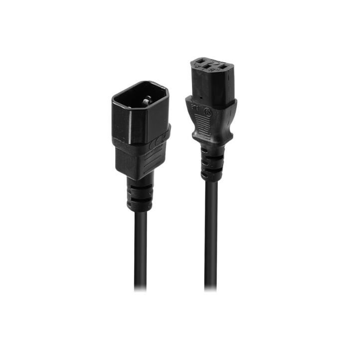 Câble alimentation secteur Lindy IEC C14 an IEC C13 - noir - 1 m