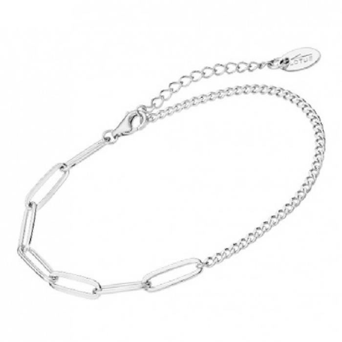 Bracelet Gourmette Ancien En Argent Massif 925 - Maille Torsadée Avec Strass - Occasion