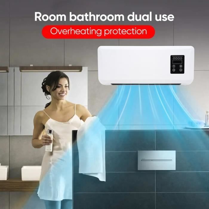 Climatiseur - LPNOVE - Ventilateur Mural - 2000W - Télécommande - Faible bruit - Lpnove