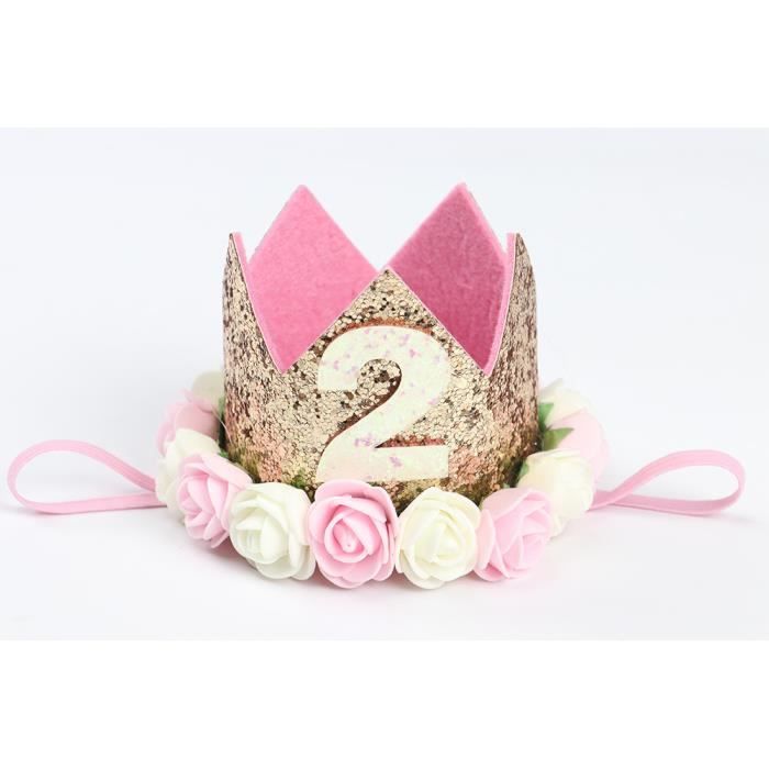 Bandeau Cheveux Bebe Fille Naissance Couronne Ceremonie Anniversaire Rose 2 Ans Cdiscount Au Quotidien