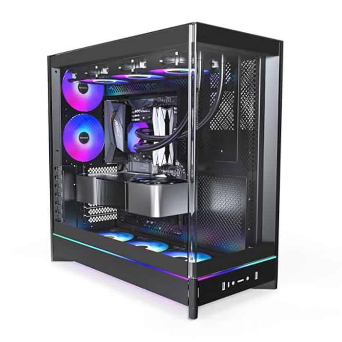 Torre ATX Montech HS02 Pro Max Vent 175 mm Max VGA 420 mm Vidrio Templado Iluminación aRGB USB C - vue 2