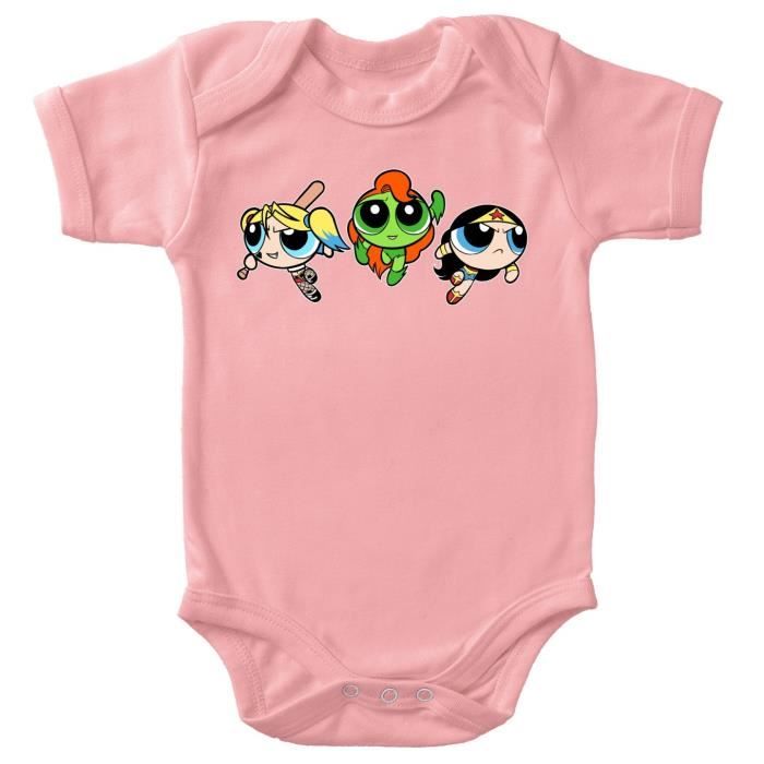 Body Bebe Filles Rose Super Nanas Comics Heroines Parodique