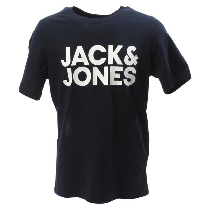 Tee shirt manches courtes Corp logo navy mc tee jr - Jack and jones