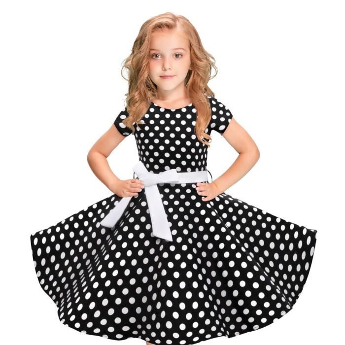 Enfants filles robe vintage a pois princesse Swing robes de soiree Rockabilly rouge 13598 Rouge Cdiscount Pret a Porter
