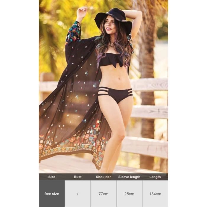 Brosloth Pareo Plage Mousseline De Soie - Robe De Plage Femme V-Cou Cache-Maillot