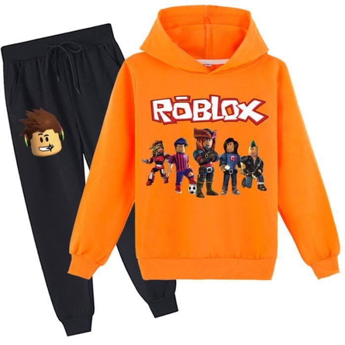Sweat a Capuche Enfant ROBLOX et Pantalons Hoodie Automne Manche Longue Casual Pull Sweatshirt Unisex Orange Cdiscount Pret a Porter