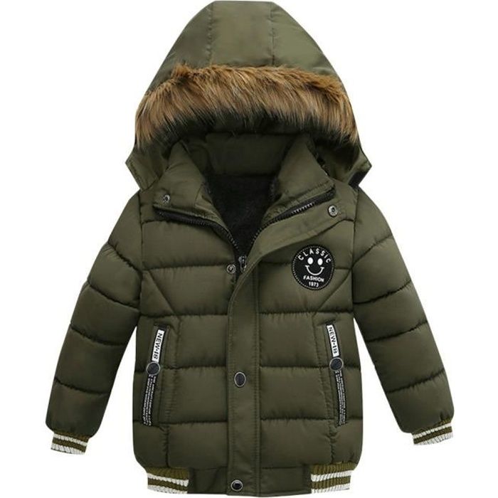 LPATTERN Doudoune de Neige Hiver Mi-Long Enfant Garçon Manteau d'hiver avec Capuche Épaisse Blouson Parka Down Jacket 4-14ans