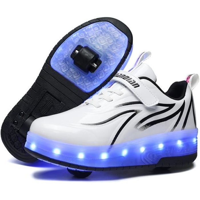 Skateshoes USB Charge Baskets Enfants LED Chaussures Roller