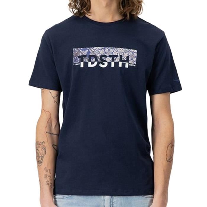 T shirt Marine Homme Teddy Smith Tezio Bleu Cdiscount Pr t Porter