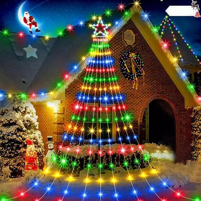 OHMG 350 LED Guirlande Lumineuse Sapin de Noël Avec Etoile, 9 * 3.5m Rideau  Lumineux Sapin de Noël, Décoration Noël - Cdiscount Maison
