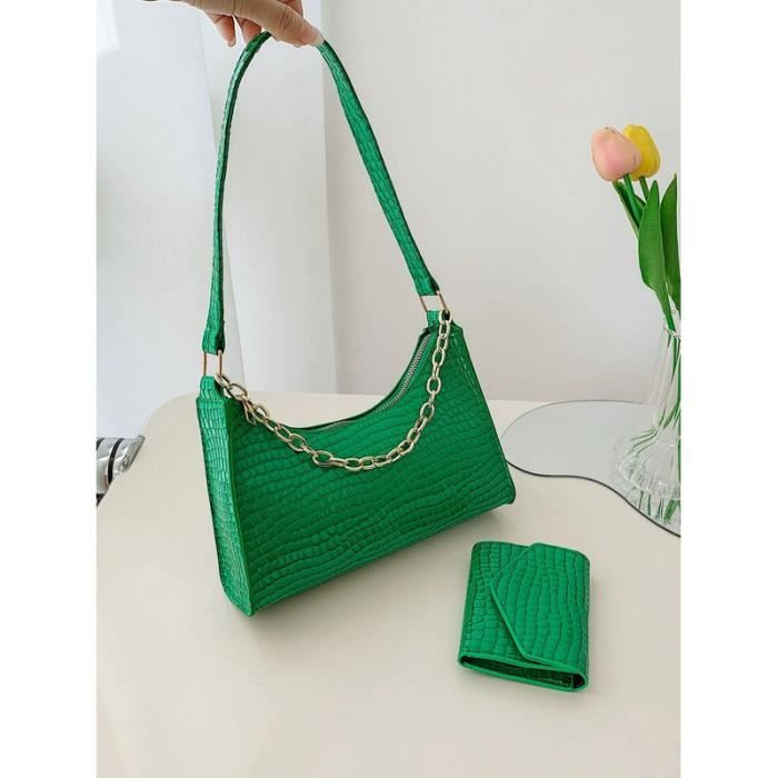 Sac crocodile cheap vert