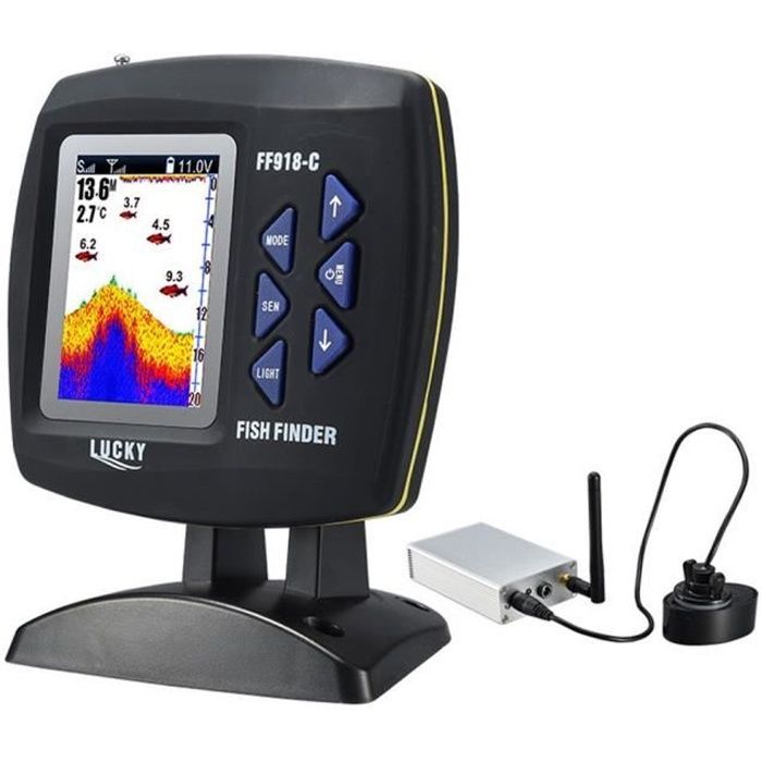 Détecteur De Poissons Portable Sans Fil - Sondeur 45m Avec Écran LCD Pour Pêche Kayak