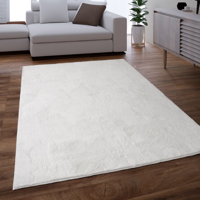 Tapis Salon Fausse Fourrure 200x140 Cm - Lavable Machine, Antidérapant TPR - Gris Clair, Doux Et Moelleux