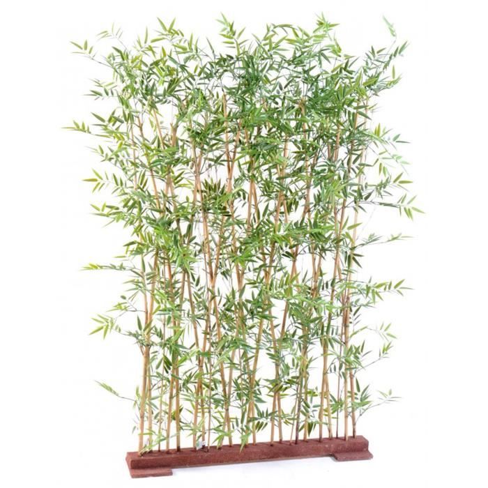 Plante artificielle haute gamme Spécial extérieur- Haie artificielle BAMBOU  coloris vert - Dim : 190 x 35 x 110 cm - Cdiscount Maison