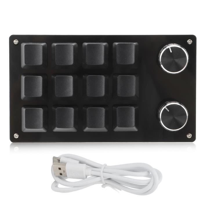 Clavier mécanique macro – QIILU – 12 touches programmables – USB – Arbre vert antipoussière