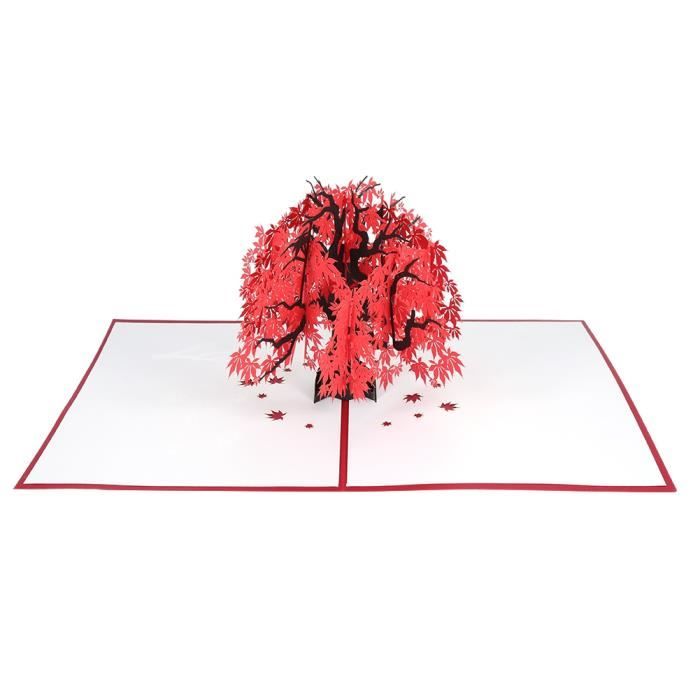 Carte Pop-up 3D Pour La Saint-Valentin Carte Pop-up Pour Arbre D'érable Rouge