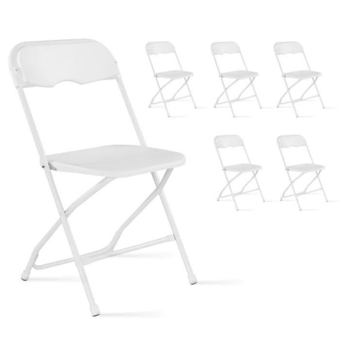 Lot de chaises pliantes - REKKEM - Blanc - 40 x 45 x 81 cm - Polyéthylène